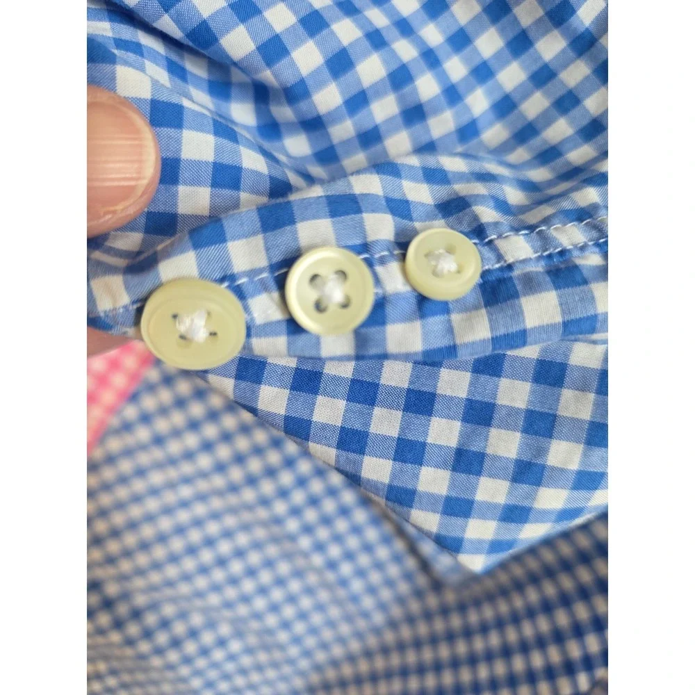 Ralph Lauren Boys Sz 8 Gingham Colorblock Button Down Shirt Multi Color Preppy